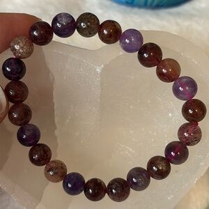Natural Super Seven Amethyst Bracelet 8mm